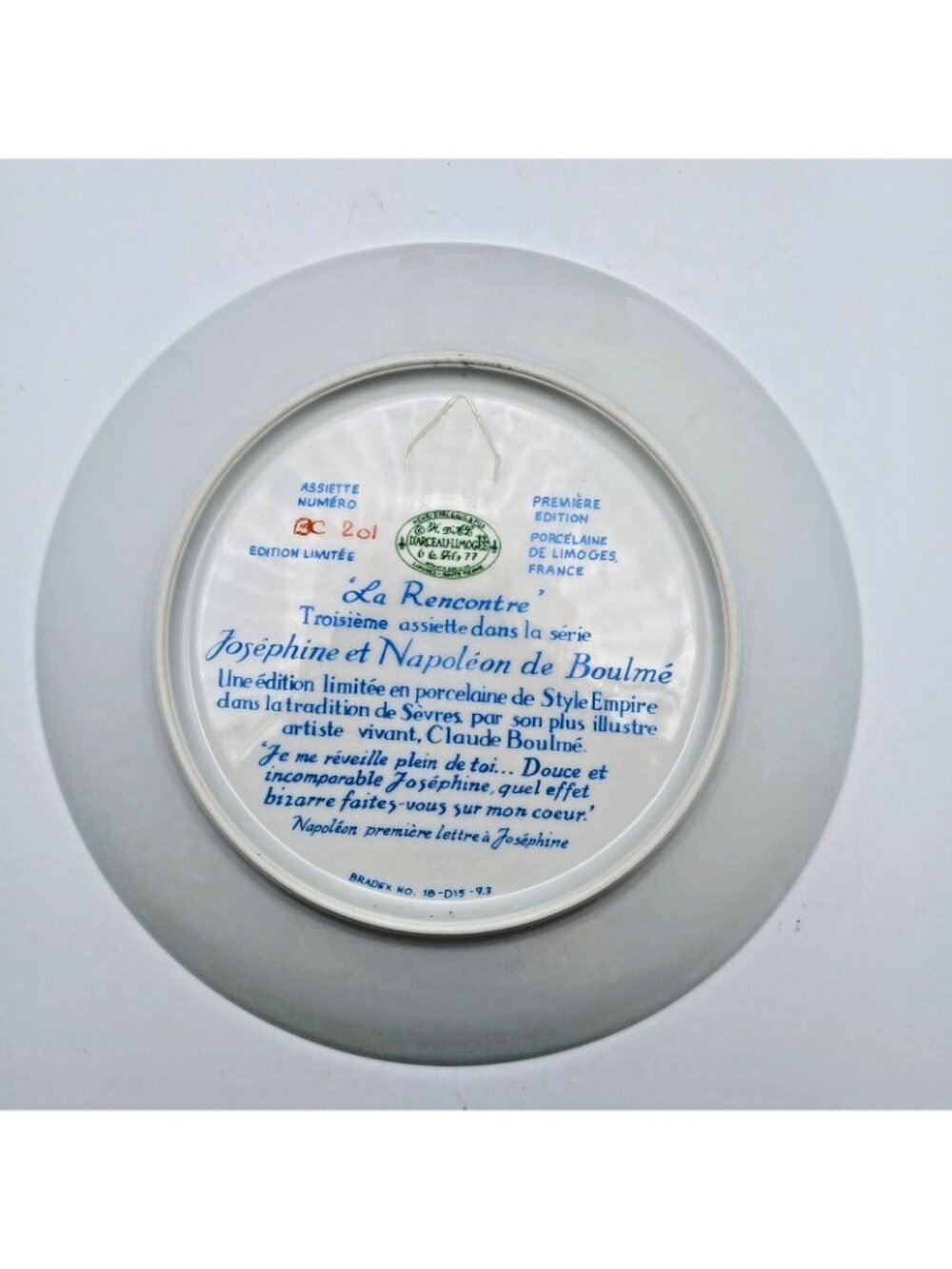 Limoges France Napoleon & Josephine Collector Plates Set 4 Hand Painted 8.25" - Picture 9 of 9